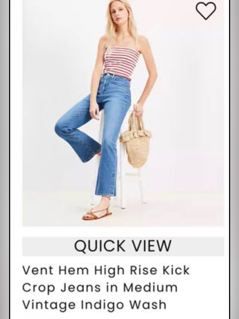 High-Rise Kick Crop Jeans - Medium Indigo